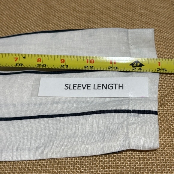 AJ Armani Jeans Women Linen LongSleeve Blazer Sz 12 Made in Italy Classic Preppy - Picture 12 of 14